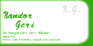 nandor geri business card