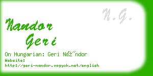 nandor geri business card